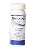 Resim Reedark Havuz Suyu Testi Şeritleri, 5 Fonksiyonlu Ph, Toplam Klor, Klor, Brom, Toplam Tuzluluk , 50 Adet/şişe 