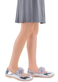 Resim Kiko Kids Flovers Rugan Kız Çocuk Babet Ayakkabı Gümüş 