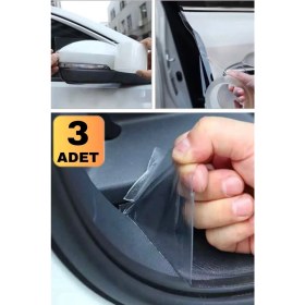 Resim Munico 3 Adet Araba Bagaj Kapı Eşiği Tampon Çizik Önleyici Şeffaf Bant Oto Darbe Koruyucu Bant Kolay Takma 