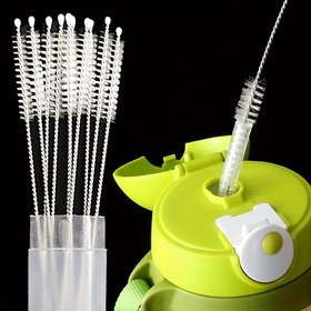 Resim 10'lu Paslanmaz Çelik Temizleme Fırçaları - Cam, Silikon, Metal Pipetler için Yeniden Kullanılabilir Mutfak Aletleri - Ev Temizliği için İdeal - Elektrik Gerektirmez 
