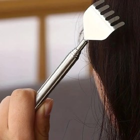Resim Geri Çekilebilir Sırt Kazıyıcı 50,01 cm'ye Uzatılabilir, Geçmeyen Çizme Artefaktıyla Taşınabilir Kaşıntı Giderici Aleti, Dayanıklı Paslanmaz Çelik Sırt Tırmık Kazıyıcı (1 adet) 