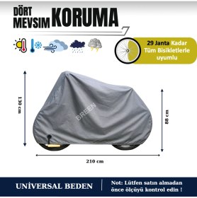 Resim Breen Gri Kilit Uyumlu Bisiklet Brandası, Bisiklet Koruma Örtüsü, Su ve Toz Geçirmez, 4 Mevsim Koruma 