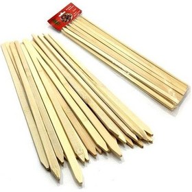 Resim Bambu Adana Kebap Şişi Ahşap 25 Adet Yassı Çöp Şiş Kebap Şişi 30 Cm 