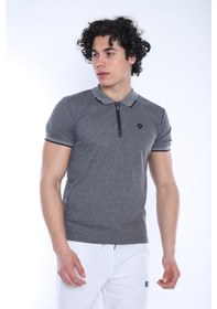 Resim Erkek Spor G3 Melanj Polo Yaka Slim Fit T-Shirt-3346 