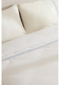 Resim Karaca Home Sparky %100 Pamuk Yaprak Nakışlı Çift Kişilik Pike Takımı Beyaz 