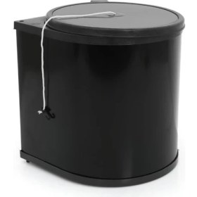 Resim Begin Power Dolap Içi Otomatik Kapak Çöp Kovası 11 Litre Mutfak Krom Çöp Kovası Siyah 