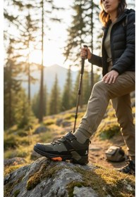 Resim Enoch Erkek Siyah Su Geçirmez Outdoor Trekking Ve Dağ Yürüyüş Ayakkabısı Haki 