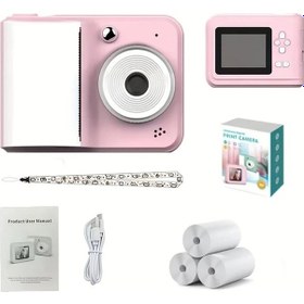 Resim Topshop1 Kids Printing Camera Pembe Multifonksiyonel Portatif Çocuklar İçin Fotoğraf Yazıcı 