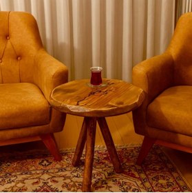 Resim menalART Ağaç Tasarım Ağaç Fiskos Sehpa Çok Amaçlı Yan Sehpa Geniş El Yapımı Komodin Doğal Ahşap 