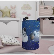 Resim Mekta Home Bebek Ve Çocuk Odası Astronot Ve Spacex Desenli Oyuncak Sepeti Renkli Çok Renkli 