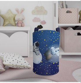 Resim Mekta Home Bebek Ve Çocuk Odası Astronot Ve Spacex Desenli Oyuncak Sepeti Renkli Çok Renkli 