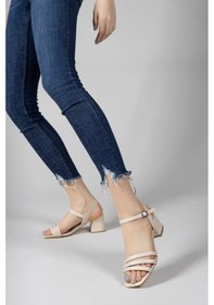 Resim İvana Ten Cilt Günlük Kadın Ortopedik Tarz Ve Şık Topuklu Sandalet Ivana-1247 Ten 