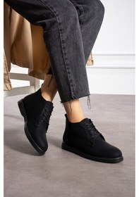 Resim Albishoes Kadın Kaymaz Taban Siyah Zümrüt Kumaş Haşpapi Kadın Bot Siyah 
