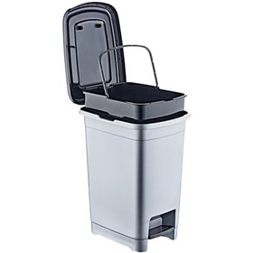 Resim Favori Tedarik Çöp Kovası 25 Lt Slim Pedallı Iç (Ek) Kovalı Gri 