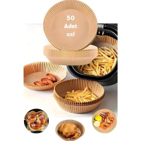 Resim Mabeyn Yuvarlak Pişirme Kağıdı, 50 Adet, 16.5 cm Xxl Boy, Yapışmaz Özellikli, Hava Fritöz Uyumlu 
