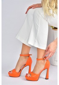 Resim Fox Shoes Turuncu Platform Kalın Topuklu Kadın Ayakkabı K40458010 