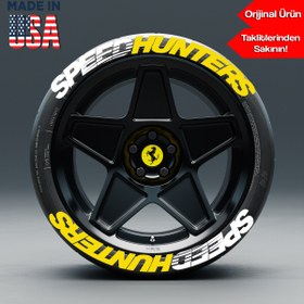 Resim bombtire Çift Renk Speedhunters Lastik Yazısı Motosiklet Ve Otomobil Araç 2.5 Cm (MADE IN USA) Bombtire® 