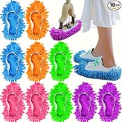 Resim 10 adet Mikrofiber Mop Terlik Ayakkabı Kılıfları Yumuşak Yıkanabilir Yeniden Kullanılabilir Zemin Parlatma Toz Kir Saç Erkek ve Kadın Süpürme Makinesi Temizlik Mop Aracı Ev Ofis Banyo Mutfak için Uygun, Çok Renkli 5 Çift 