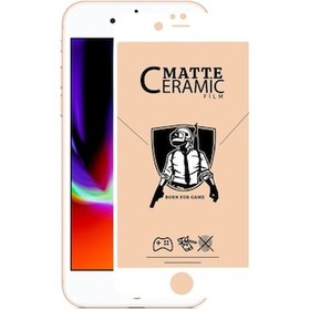 Resim Iphone 8 Plus Mat Seramik Çerçeveli Ekran Koruyucu(Beyaz Renk) 