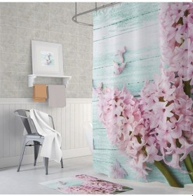 Resim Zethome Tropik Lilac Banyo Duş Perdesi Tek Kanat 1X120X200 Çok Renkli 