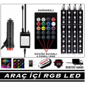 Resim Araç Içi Rgb Led Kumandalı Müzik Sesine Duyarlı Yüksek Parlaklık (445050460) 