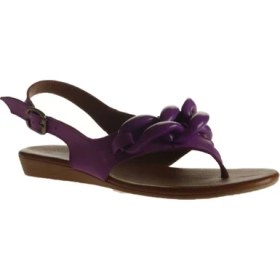 Resim Bueno Shoes Lila Deri Kadın Düz Sandalet 