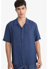 Resim Defacto Relax Fit Polo Yaka Aerobin Kısa Kollu Gömlek E1736ax25smnv135 Lacivert 