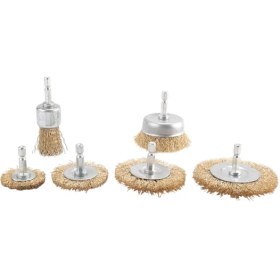 Resim Kkbucket 6'lı Matkap Tel Fırça Ataşman Seti, Pirinç Kaplamalı (Yurt Dışından) 