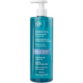 Resim Ducray Keracnyl Foaming Gel - Yağlı ve Akne Eğilimli Ciltler İçin Temizleme Jeli 400ml 