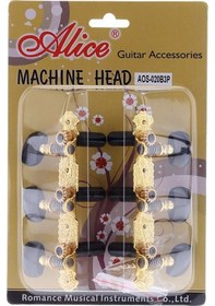 Resim Alice Ao-020B3P Siyah Renk 3+3 Klasik Gitar Burgu Seti 