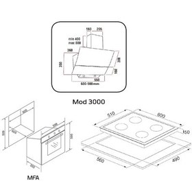 Resim Alveus Europe MFA 627 - Vitro 641 - MOD 3000 Siyah Ankastre Set 