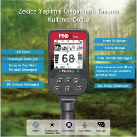 Resim Fındx Pro Metal Dedektörü Su Geçirmez Altın Arama 