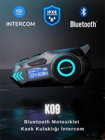 Resim K09 İntercom Bluetooth Motosiklet Kask Kulaklığı İntercom Kulaklık 