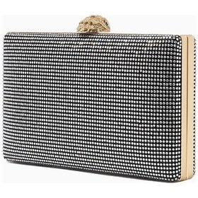 Resim Kurt Geiger Crystal Kensington Taşlı Lüks Tasarım Kadın Clutch Siyah 