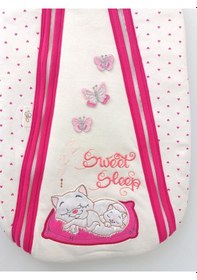 Resim Kedi Desenli Bebek Kundağı Çift Fermuarlı Bebek Dış Kundak Battaniyesi Hastane Çıkışı Pembe 
