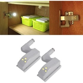 Resim Proavm Gardrop Mutfak Dolap Içi Sensörlü Led Işık Aydınlatma 2li Menteşe Üstü Enerji Tasarruf Lamba 