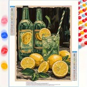 Resim 1 Adet 5D Elmas Boyama Seti, Limon İçecek Temalı Yemek Sanatı, Çerçevesiz Yuvarlak Elmas Sanat, Ev Dekorasyonu için Kendin Yap, 30x40 cm / 11.8 inç x 15.8 inç, Çeşitli Duvar Süslemeleri ve Masa Düzenlemeleri için Uygun, Mükemmel Tatil Hediyesi 