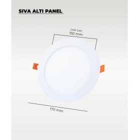 Resim 12W Sıva Altı Yuvarlak Slim LED Panel 4000K Gün Işığı - 2 Adet 