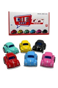 Resim Flower Toys Vosvos 6'lı Metal Çek Bırak Oyuncak Araba Mini Woswos 6'Lı Set Koleksiyonluk 5 cm 