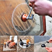Resim 1parça Ayarlanabilir Dairesel Cam Kesici ile Emme Kupa - Metal Manuel Pusula Tipi Cam Kesme Aracı, Hassas Tekerlekli Daire Kesici Ev ve Ticari Kullanım için - Şarj Edilmemiş Güç Modu - DIY Meraklıları ve Profesyoneller için - Ev İyileştirme Projeleri için İdeal Hediye 