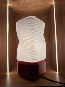 Resim Genel 3D Dekoratif Modern Tasarımlı Sahra Yıldızı Abajur, Şık Zarif Aydınlatma Lambası, Kırmızı Kaide 