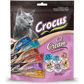 Resim Crocus - 918 - Multıpack 6 Çeşit Krema Kedi - Muratech - Ödülü 30x15gr 