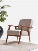 Resim ÖZMOB SKANA Berjer Tekli Koltuk Gürgen Ağacı/Dış Budak Ağacı Modern Berjer Yumuşak Keten Döşeme 