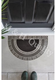 Resim Dış Kapı Önü Paspası Ovalgümüş Renk Kaymaz Taban 