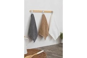 Resim SanalAMCA Store Pazar Kapısı Mikrofiber 3'lü Temizlik Bezi Sihirli Kurutma Bez 30 x 30 cm (Füme, Krem, Bej) 
