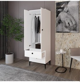 Resim Kalender Dekor Silvia-1 Slv01, 2 Kapaklı, 2 Çekmeceli Gardırop 