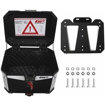 GP Kompozit Universal 37 lt Alüminyum Motosiklet Çantası Siyah