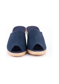 Resim Star Tombis Hasır Lacivert El Işi Kadın Keten Günlük Terlik Lacivert 