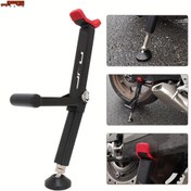 Resim Motorsiklet Taşınabilir Tek Taraflı Paddock Standı Ön ve Arka Tekerlek Standı Destek Katlanabilir Evrensel Lastik Tamir Aracı 