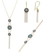 Resim Midyat Nurtaş Gümüş Yöresel Model Mardin Hasırı 925 Ayar Gümüş Üçlü Set 201021747 